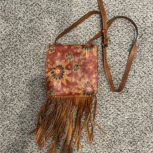 Patricia Nash brown fringe crossbody